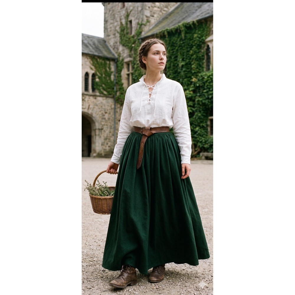 Women's Top L Laced Peasant Boho Prairie Cottagecore Cosplay Reenactor Romantic
